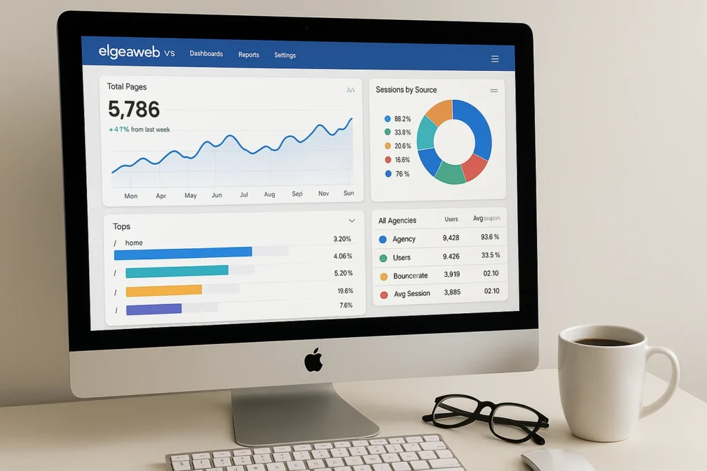 Interface moderne d'elgeaweb V3 affichant des tableaux de bord analytics avancés et la vue multi-agences pour la gestion centralisée des auto-écoles